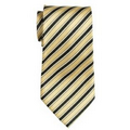 Stock Yellow/ Black Striped Polyester Tie